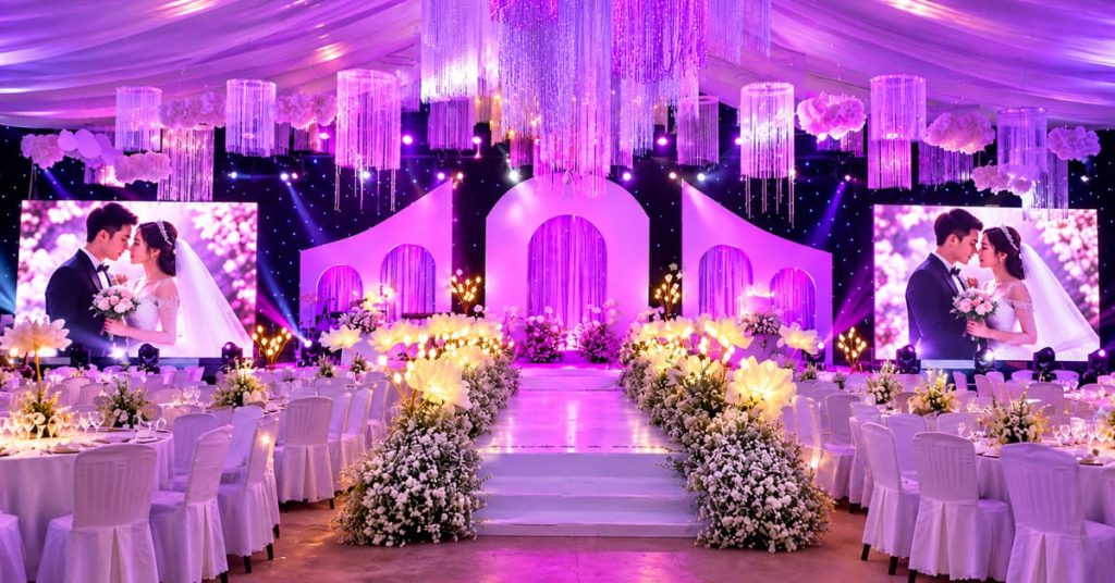 Màn hình LED tiệc cưới: Cách chọn, bố trí và giá thuê phù hợp cho mùa cưới của năm