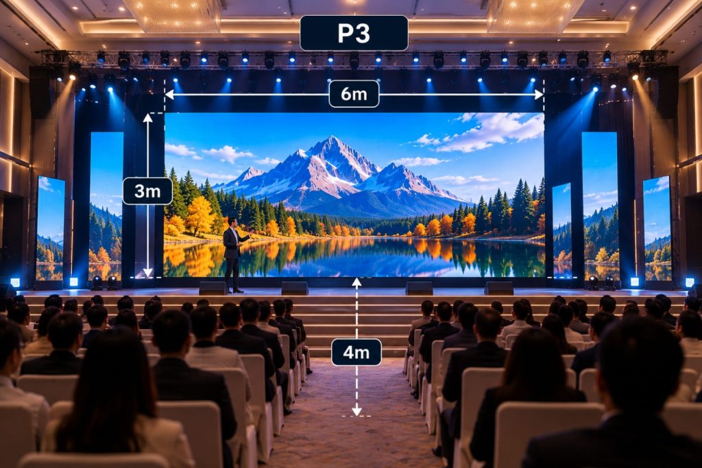So sánh màn hình LED P2 và P3: Khác nhau thế nào, nên chọn loại nào? 6 Chọn P3 cho sân khấu rộng, trình chiếu video lớn